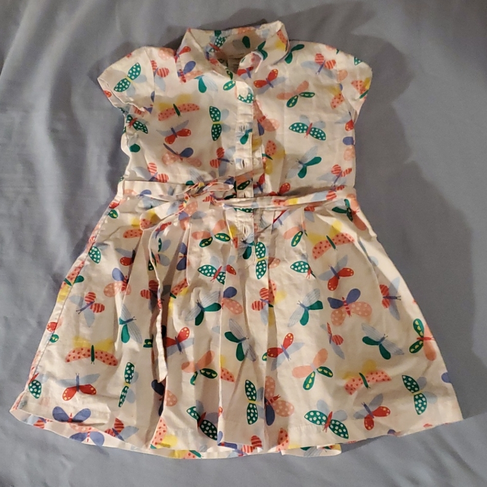 Girls button up butterfly dress